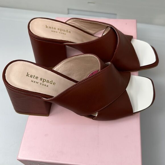 KATE SPADE New York Venus Sandals Cinnamon Spice Leather Size 6.5 NWT - Picture 2 of 6